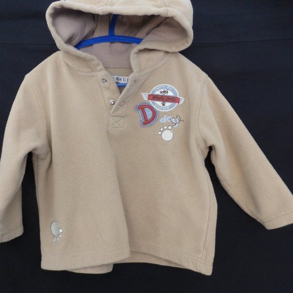 GEORGE, fleece hoodie, 24 months, partial button